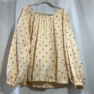 Madewell embroidered flutter-sleeve top